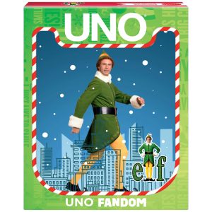 UNO Fandom Elf Card Game With Collectible Foil Card For Kids, Adults & Family Night