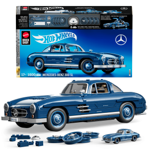 Mattel Brick Shop Hot Wheels Mercedes-Benz 300 Sl Building Toy Kit (1600 Pieces), For Collectors