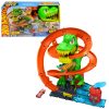 Hot Wheels City T-Rex Blaze Battle Playset & 1:64 Scale Die-Cast Car, Dinosaur Nemesis