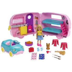 Barbie Toys, Camper Playset With Chelsea Doll, Toy Car And Accessories