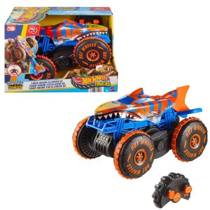 Hot Wheels Monster Trucks Vehículo a Control Remoto Tiger Shark Escalador