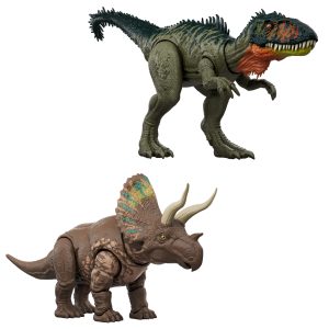 Jurassic World Gigantic Thrashers Dinosaur Figure Toy, 2 Attacks & EVolve Feature