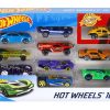 Hot Wheels Set Of 10 1:64 Scale Toy Trucks And Cars For Kids & Collectors