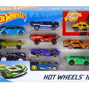 Hot Wheels Set Of 10 1:64 Scale Toy Trucks And Cars For Kids & Collectors